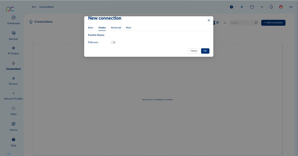 Parallels RAS Display tab
