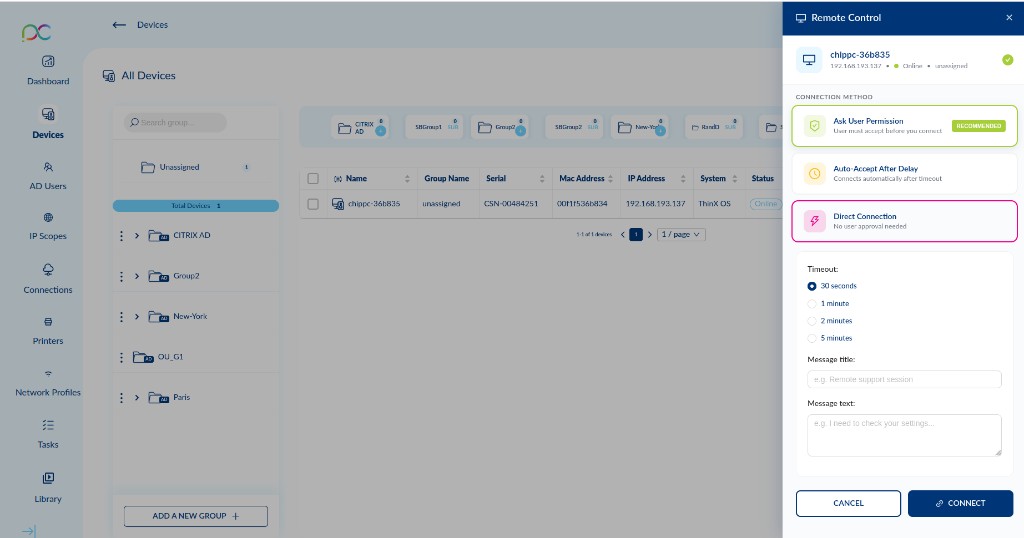 Remote Control — Ask User Permission mode