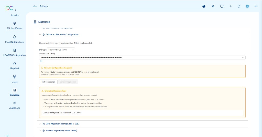 Advanced Database Configuration