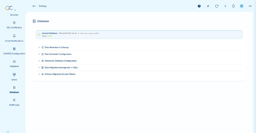 Database Settings Overview