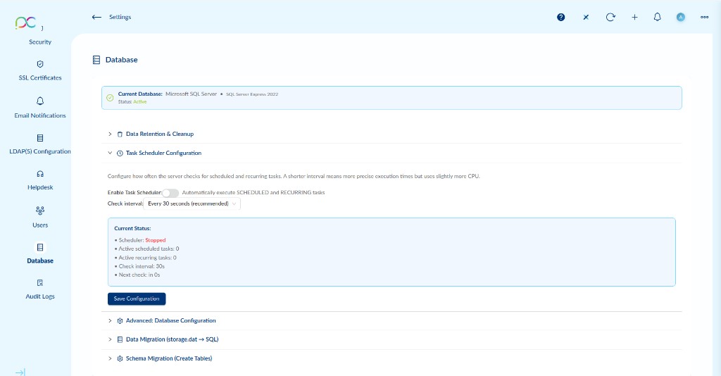 Task Scheduler Configuration