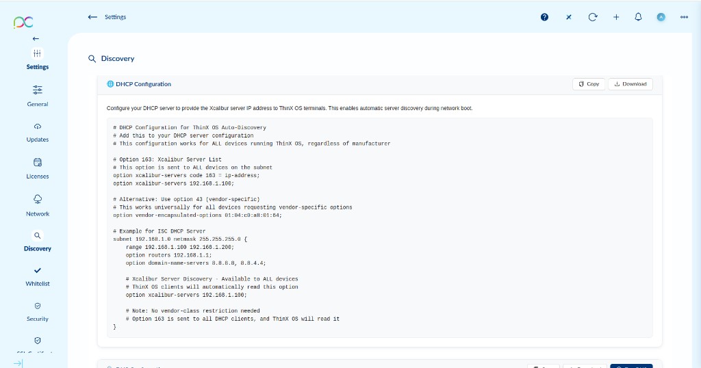 DHCP Configuration snippet