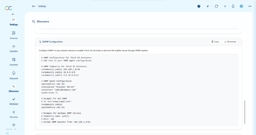 SNMP Configuration snippet