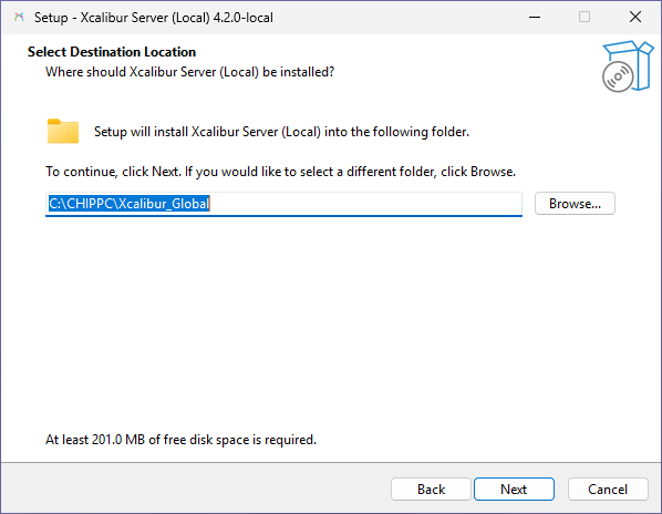Select Destination Location