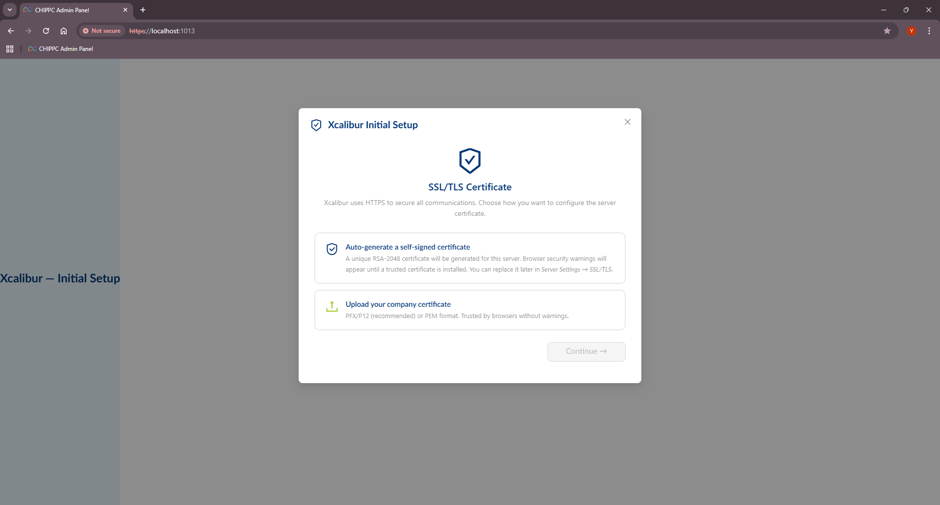 SSL/TLS Certificate setup