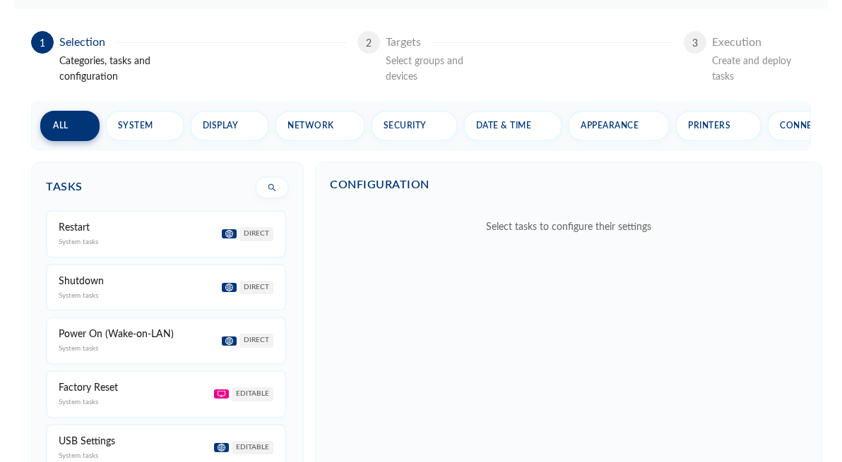 Task type selection