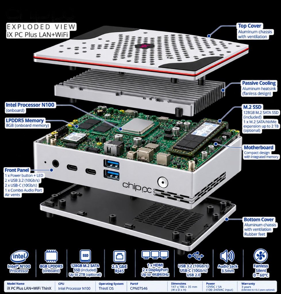 Exploded view — iX PC Plus LAN+WiFi